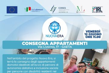 Progetto Nuova Era: venerdì 12 giugno la cerimonia di consegna degli appartamenti per l’autonomia abitativa